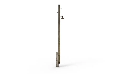 Old lamp post render on a white background. 3D rendering Stock Illustration