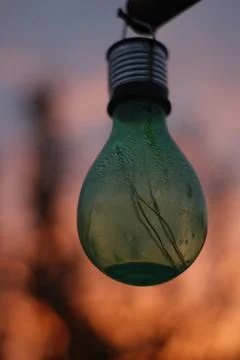 Old lamp in the sunset Foto stock