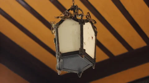 Old lamp under the ceiling Stock Footage 38091198