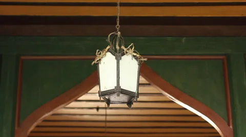 Old lamp under the ceiling Stock Footage 38091246