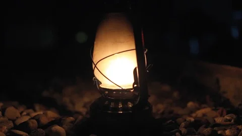 Old Lantern Glowing Stock Footage 104191782