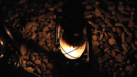 Old Lantern Glowing Stock Footage 104193136