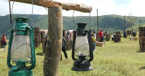 Old Lantern at Resort Vídeo Stock 327048146