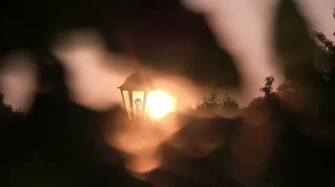 Old lantern at sunset Dolly shot Stock Footage 29969993