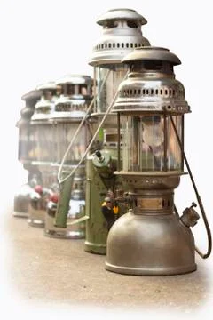 Old lanterns isolated on the background Stock Photos