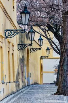 Old lanterns at Loreta square, pilgrimage site in Prague, Stock Photos