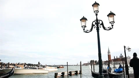 Old Lanterns on the San Marco Square, Venice, Italy. Stock Footage 98273585