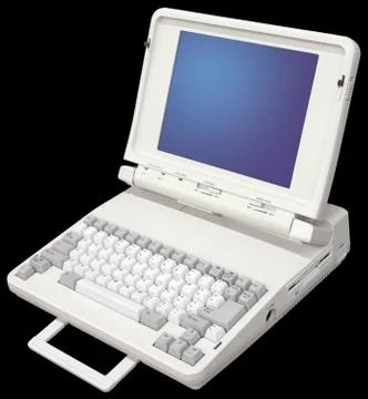 Old laptop computer Stock Photos