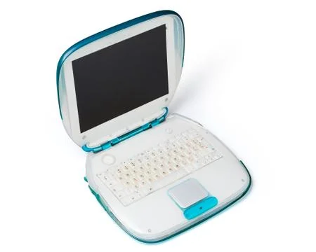 Old laptop on te background Stock Photos