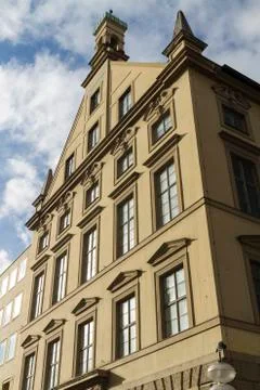 Old large building front, munich. Stock Photos