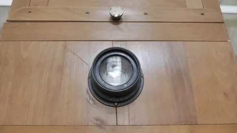 Old Large Format Photo Camera Stock Footage 153524911