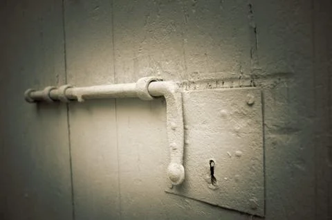 Old latch of a main door Foto stock