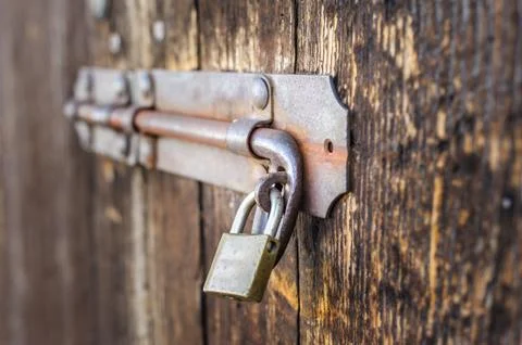 Old latch of a main door Stock Photos