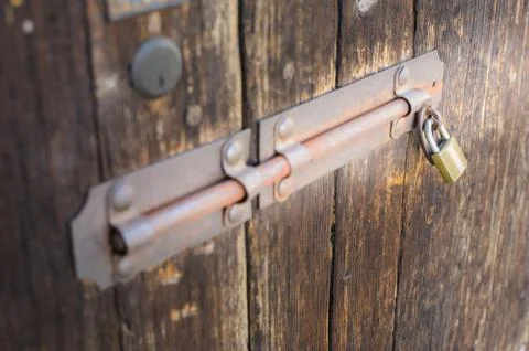 Old latch of a main door Stock Photos