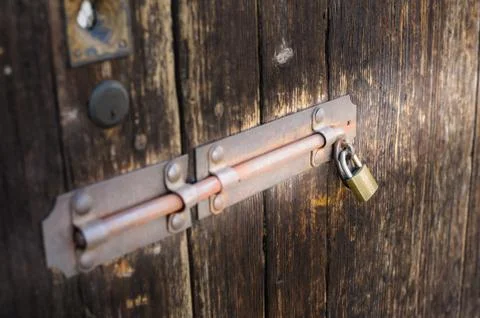 Old latch of a main door Stock Photos
