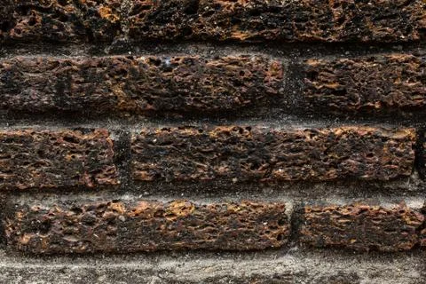 Old laterite brick wall Stock Photos