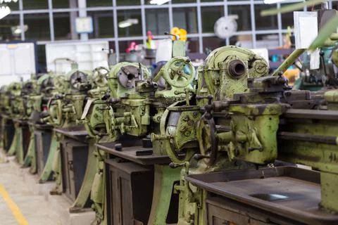 Old lathe machines Foto stock