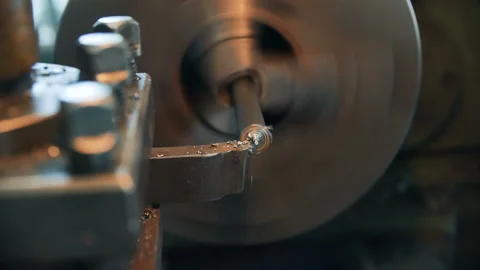 Old lathe in operation Stock Footage 90893129