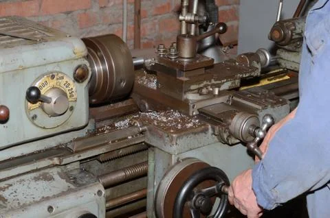 Old lathe. Stock Photos