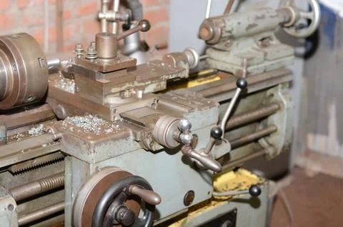 Old lathe. Stock Photos