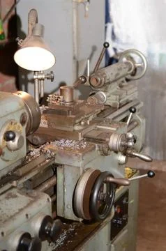 Old lathe. Stock Photos