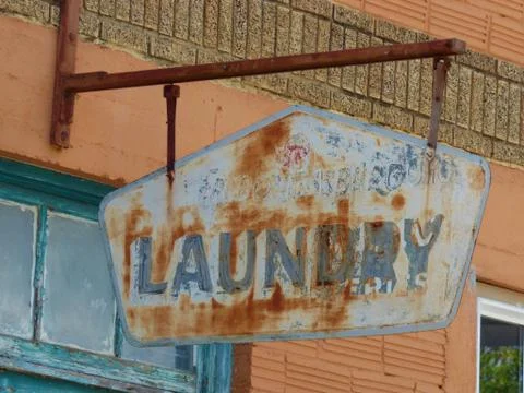 Old Laundry sign Stock Photos