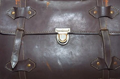 Old leather bag Fotos de archivo