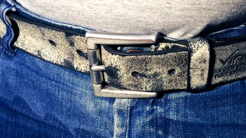 Old leather belt Stock Footage 120640858