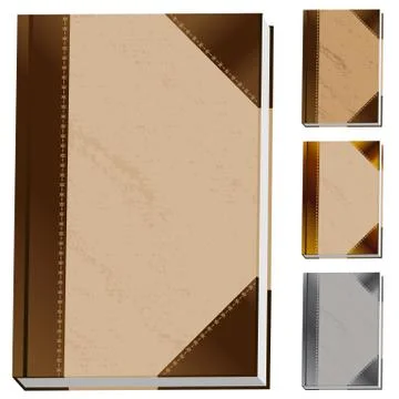 Old leather bound book set Stock Illustration