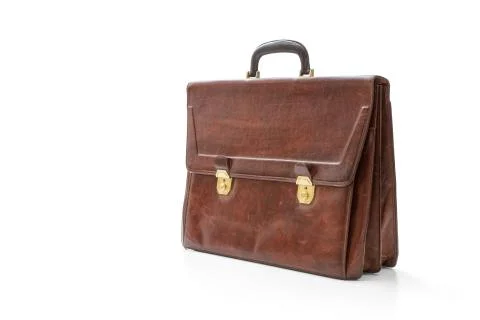 Old leather briefcase Stock Photos