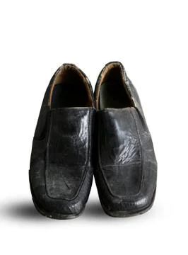 Old leather pair of shoe Stock Photos