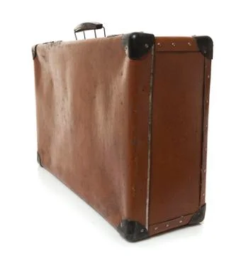Old leather suitcase Stock Photos