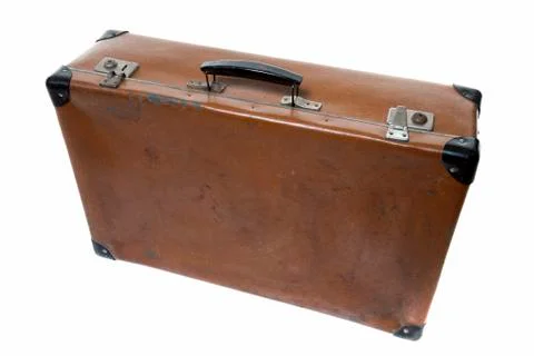 Old leather suitcase Stock Photos