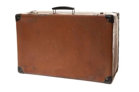 Old leather suitcase Foto stock