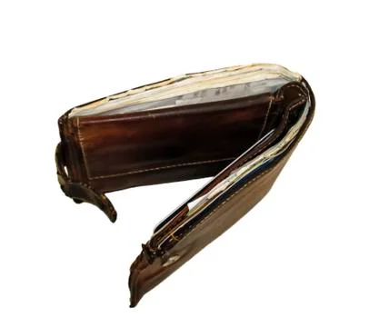Old leather wallet Stock Photos