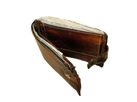 Old leather wallet Stock Photos
