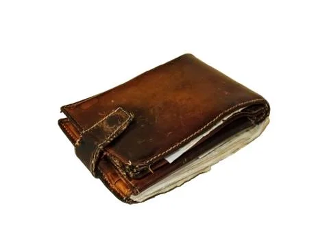 Old leather wallet Stock Photos