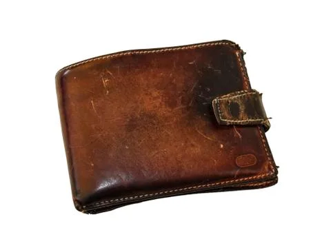 Old leather wallet Foto stock
