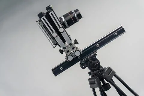 The old lens. Format camera. Cardan camera. Analog camera. Shooting on film o Stock Photos
