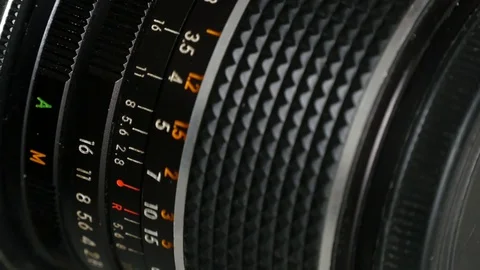 Old Lens While Changing the Aperture Stock Footage 72221238