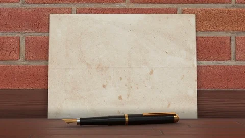 Old letter paper poster Stock Footage 101325051
