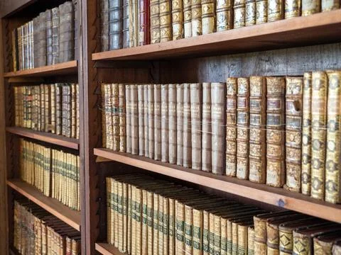 Old library in the castle Stock Photos