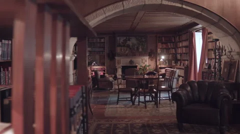 Old library. General view. Video stock 62470467