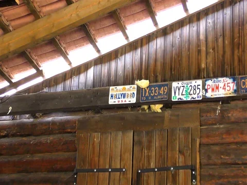 Old license plates Stock Footage 73197143