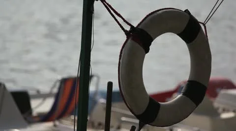 Old lifebuoy Stock Footage 11464061