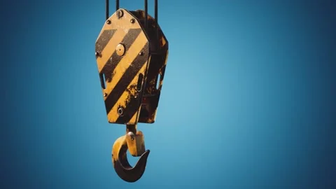 Old lifting metal crane hook Stock-Footage 130657001
