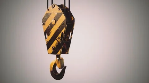 Old lifting metal crane hook Stock Footage 133808052