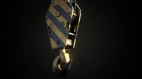 Old lifting metal crane hook Stock Footage 139674040