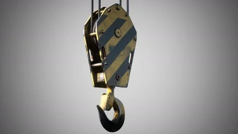 Old lifting metal crane hook Vidéo 140474450