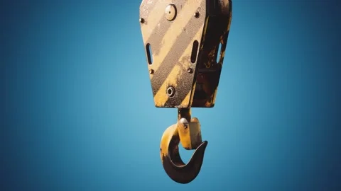 Old lifting metal crane hook Vídeo Stock 144422134